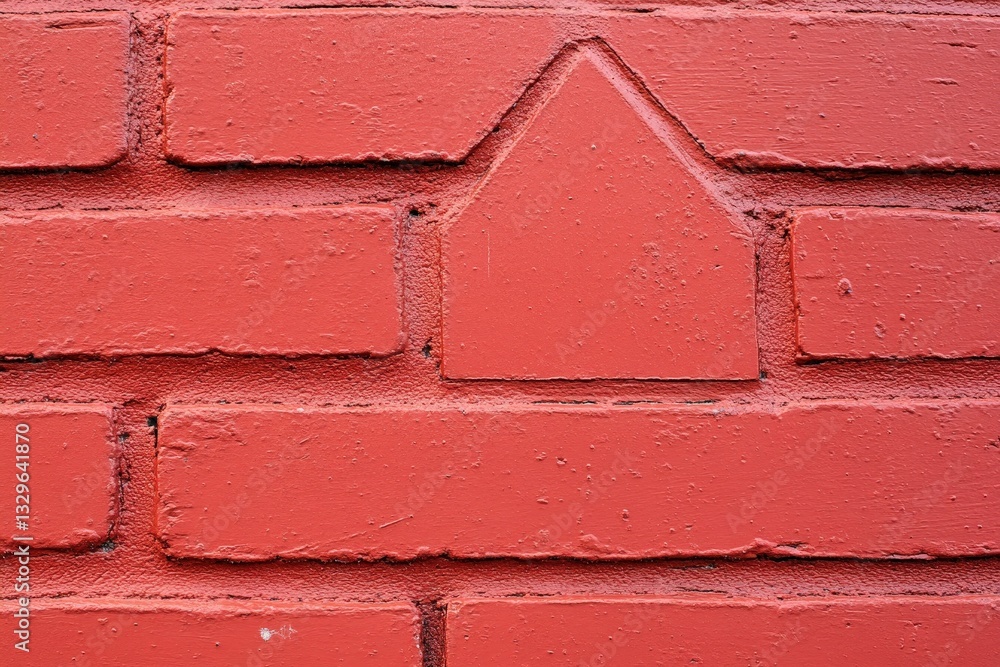 Aufkleber a close-up of a textured red brick wall featuring a distinctive triangular shape in the center.
