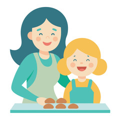 Mother's Day: A Mom and Daughter's Shared Laughter Joy Love Card Girl 