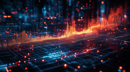 Fototapeta premium Business with technology, high technology for future. Generative AI Illustration.