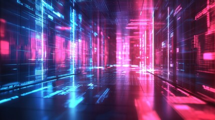 Quantum Core Glowing with Dynamic Floating Light