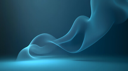 Abstract background of blue color with dark gradient, smoky and smoke on the floor. Smoky Glow. Illustration