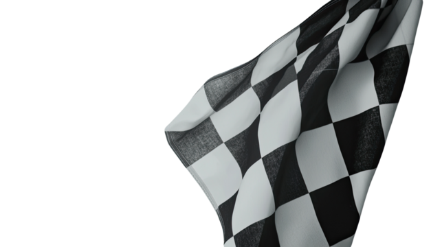 Close-up of checkered fabric, isolated on transparent background