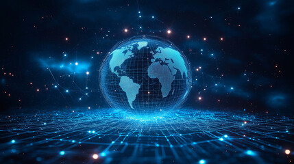 Fototapeta premium Business with technology, high technology for future. Generative AI Illustration.