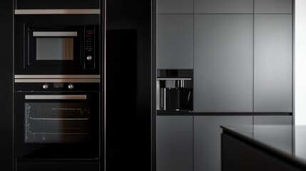 Cozy kitchen featuring a microwave on the counter surrounded by modern appliances and decor