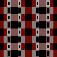 Retro geometric red gray and black seamless pattern