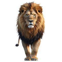 lion head isolated on transparent background Generative Ai  