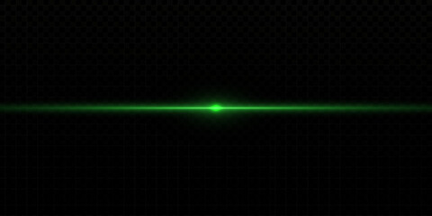 green horizontal lens flares pack. Laser beams, 