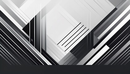 Obraz premium Minimalist geometric illustration with clean lines and sharp angles, monochrome color scheme