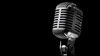 Fototapeta premium Classic microphone in dramatic lighting.
