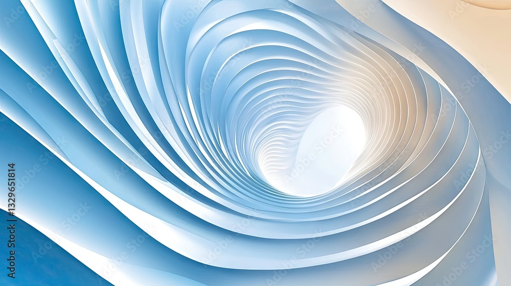 Poster digital blue and white wavy texture with a gradient effect, evoking a calming oceanic feel.