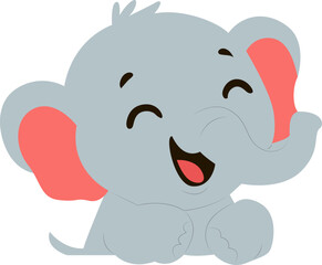 Cute Cartoon Baby Elephant
