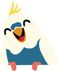 Happy Budgie Bird Peeking