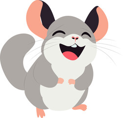 Happy Chinchilla Cartoon