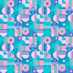 Pinks and Blues Abstract Modern Geometric Pattern