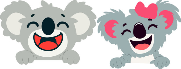 Happy Koala Couple Cartoon