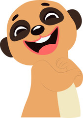 Happy Meerkat Cartoon Character