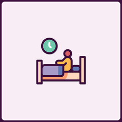 Conceptual icon of sleeping schedule and bedtime routine illustration