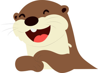 Happy Cartoon Otter Digital