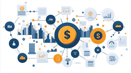 Business with technology, high technology for future. Generative AI Illustration.