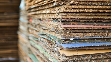 A neatly stacked pile of natural wood chips perfect for landscaping and gardening projects