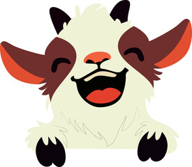Happy Kid Goat Cartoon