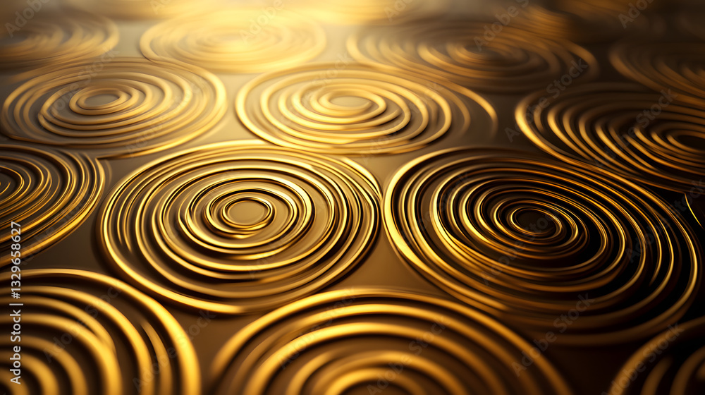 Poster close-up view of a delicate gold background featuring intricate fractal motifs that create a rich an