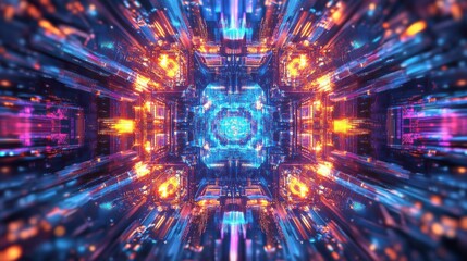 Close-up of a Quantum Motherboard with Superconduct