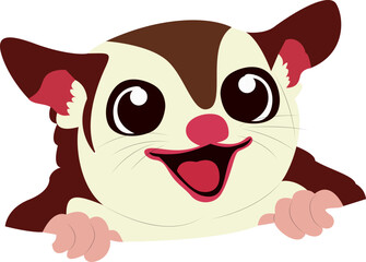 Happy Sugar Glider Cartoon