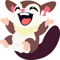 Happy Sugar Glider Cartoon