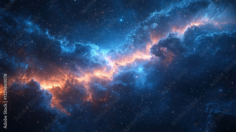 Poster stunning view of a nebula with a dazzling star field in the background creating a cosmic scene