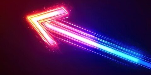 A colorful arrow is shown in the image, with a red and blue stripe