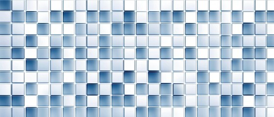 Abstract Blue and White Cube Mosaic: A Digital Art Piece