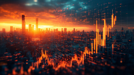 Business with technology, high technology for future. Generative AI Illustration.
