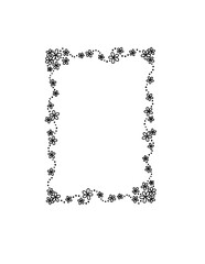 Hand drawn ditsy daisy flower frame vector - 4x6 inch 