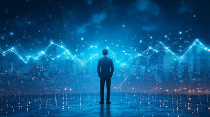 Business with technology, high technology for future. Generative AI Illustration.