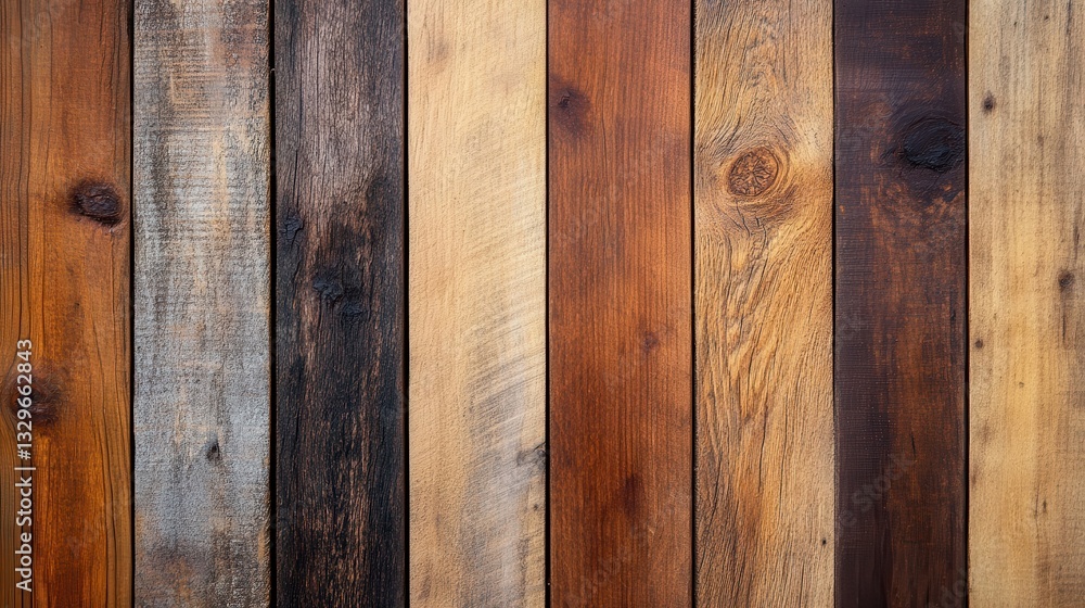Poster natural aged wood texture closeup - rustic weathered timber surface with detailed grain patterns and