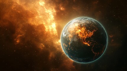 Obraz premium Young Earth Planet Formation Concept - Science and Astronomy Illustration