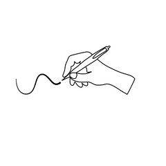 Hand holding pen and writing
