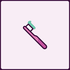 Fototapeta premium Modern Toothbrush Icon with Mint Toothpaste on a Pastel Background