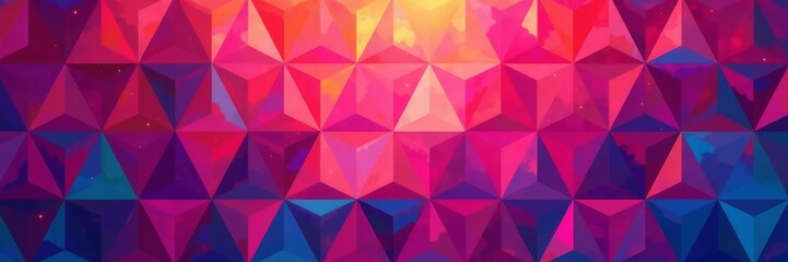 Fototapeta premium Bright geometric triangles in seamless pattern, texture, background, design
