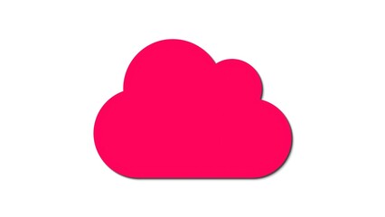 Soft pink cloud icon with rounded edges, minimal design, and smooth gradient, perfect for overlays or standalone use.