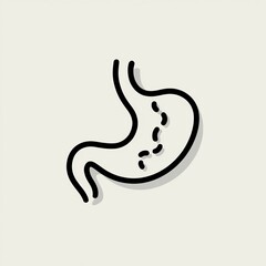 Fototapeta premium Stylized Stomach Icon with Digestive Features in Minimalist Design