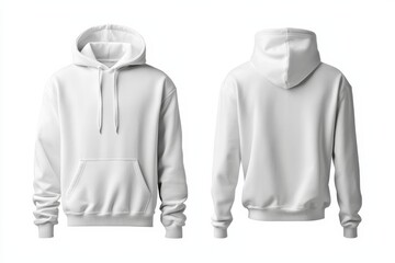 Comfortable white pullover hoodie with kangaroo pocket design