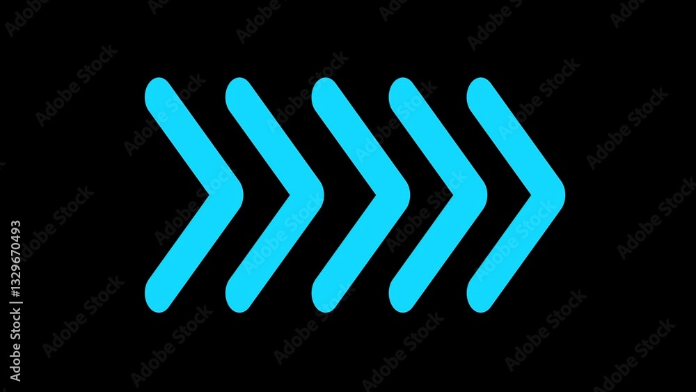 Poster modern and streamlined right arrow design, symbolizing progress and forward direction with sharp edg