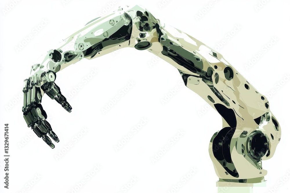 Poster robotic mechanical arm with precision grip technology in design