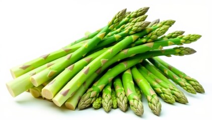 Bundles of asparagus tips isolated for food design, gourmet, vegetarian, spring vegetable