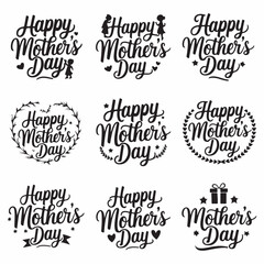 Happy Mothers Day Calligraphy Mother day. Happy Mother's Day. Mother day poster. Vector illustration for women's day, Happy Mother's Day elegant hand written lettering . Modern calligraphy isolated on