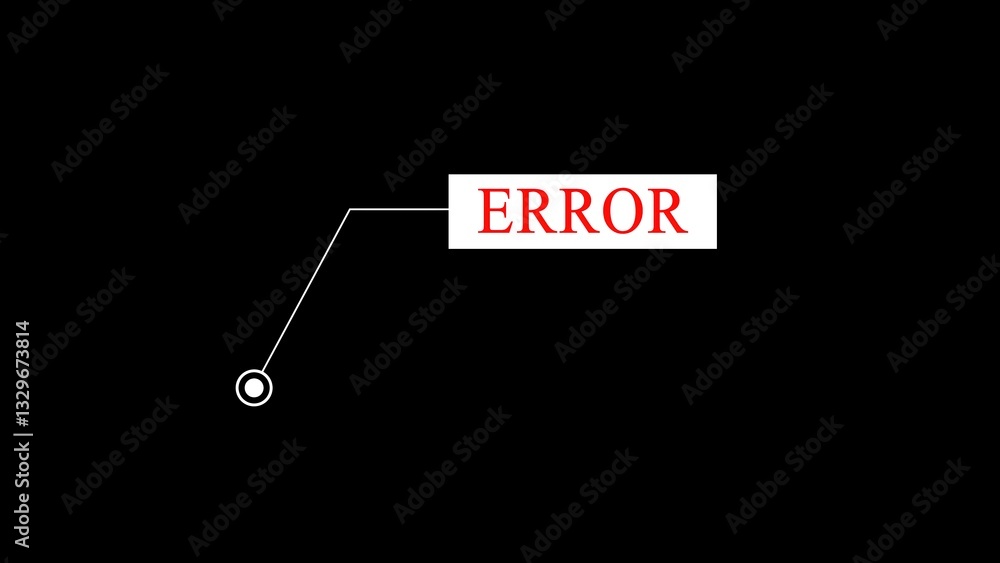 Poster minimalist error design with red text on black background