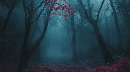 Obraz premium Enchanting Fairy Forest with Mystical Atmosphere - Beautiful Paranormal Landscape