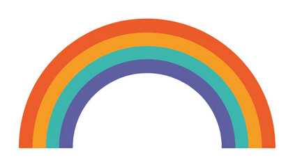 Geometric rainbow illustration with bold colors, vibrant symbolism